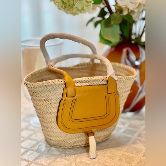 Chloe Handbags - Chloe - Medium Marcie Raffia Tote (Sunflower Yellow) - BRAND NEW